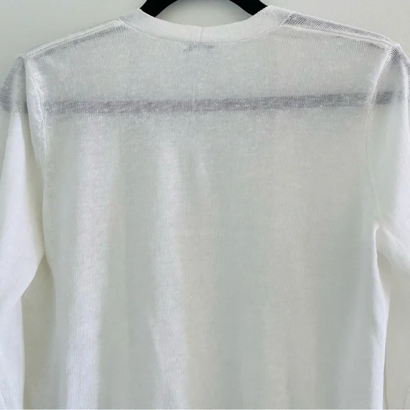 J.Jill Linen Blend Open Front Cardigan White Sz Small Petite - Picture 5 of 14